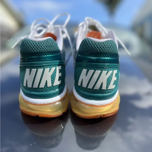 Nike Air Max Mens Miami Dolphins Aqua Orange Vintage Size 7.5 - Picture 16 of 16